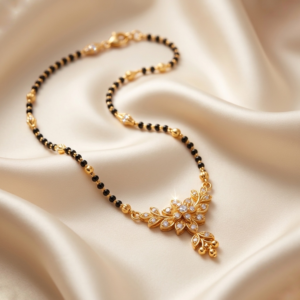 Floral Diamond Mangalsutra